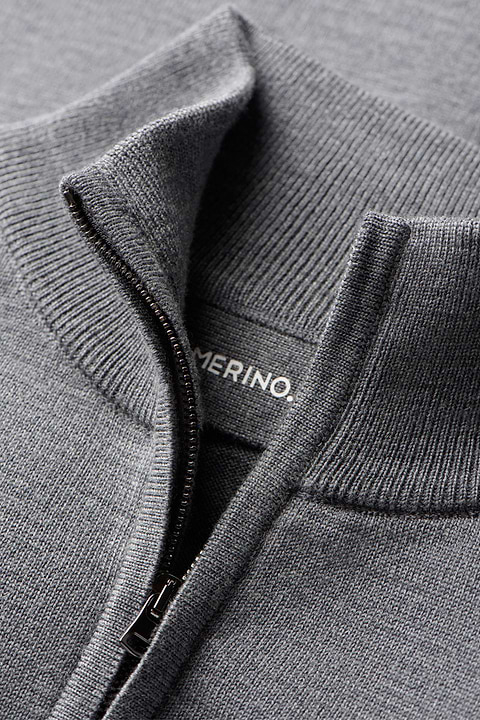 Joe Cardigan 2-Way Zip Harvard Grey - Base Image