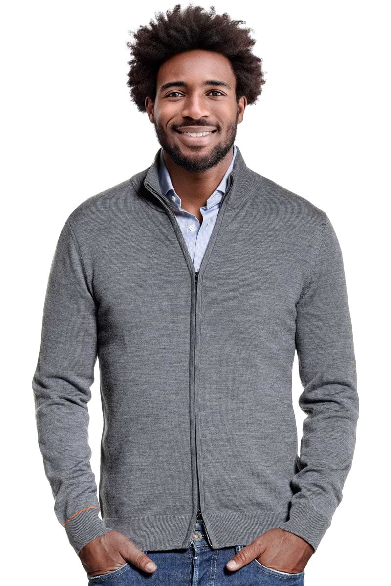 Joe Cardigan 2-Way Zip Harvard Grey