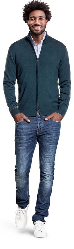 Joe Cardigan 2-Way Zip Proud Peacock