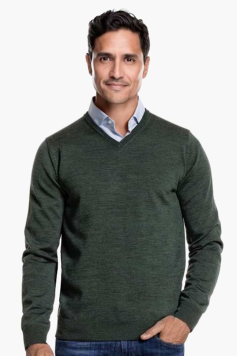 V-Neck Heavy British Green - Base Image
