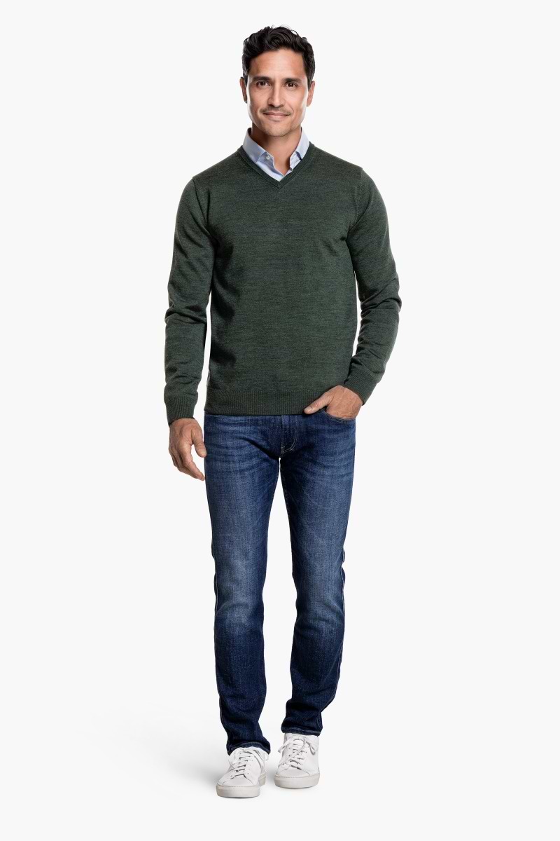 V-Neck Heavy British Green