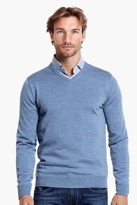 V-Neck Heavy Ice Blue - Base Image