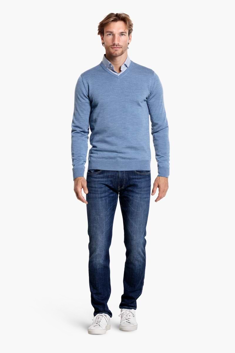 V-Neck Heavy Ice Blue