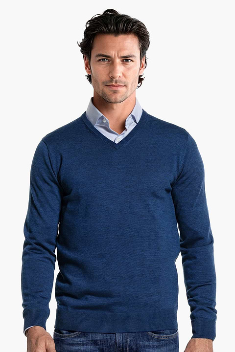 V-Neck Heavy New Navy - Base Image