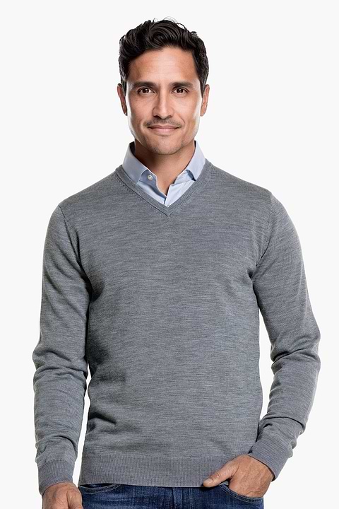 V-Neck Heavy Silver Grey - Base Image