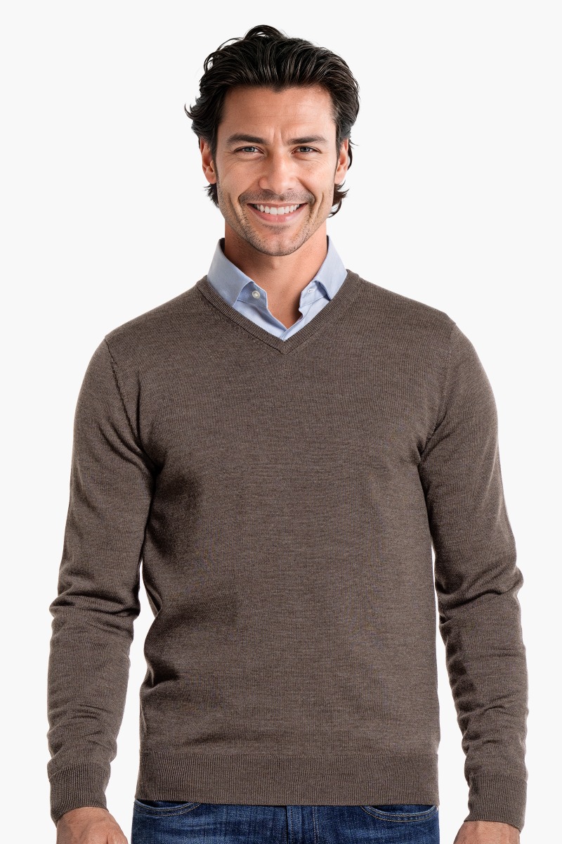 V-Neck Heavy Tobacco Brown