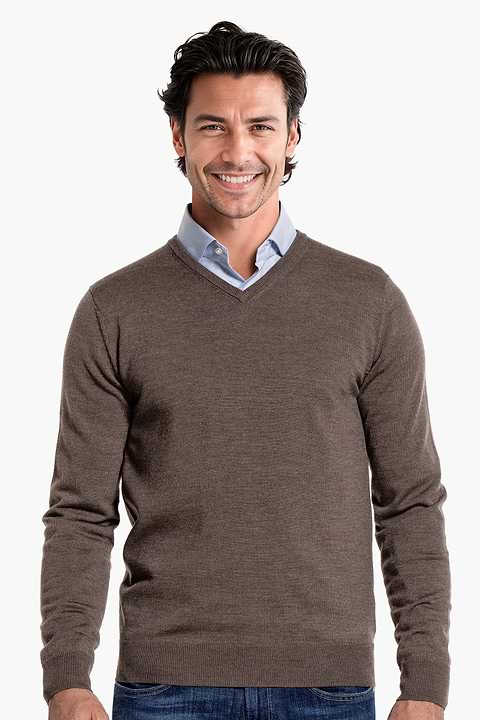 V-Neck Heavy Tobacco Brown - Base Image