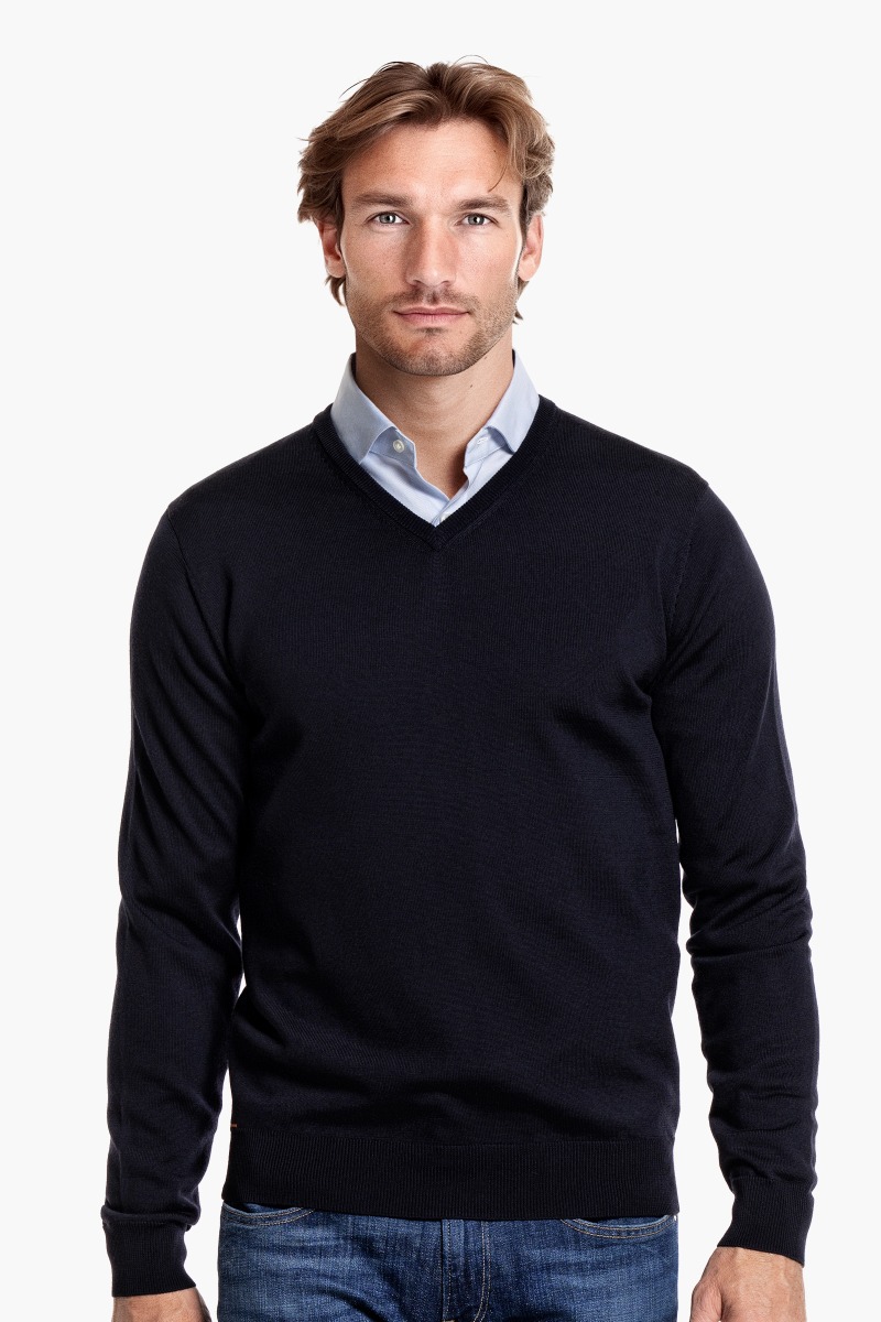 V-Neck Heavy Very Dark Navy