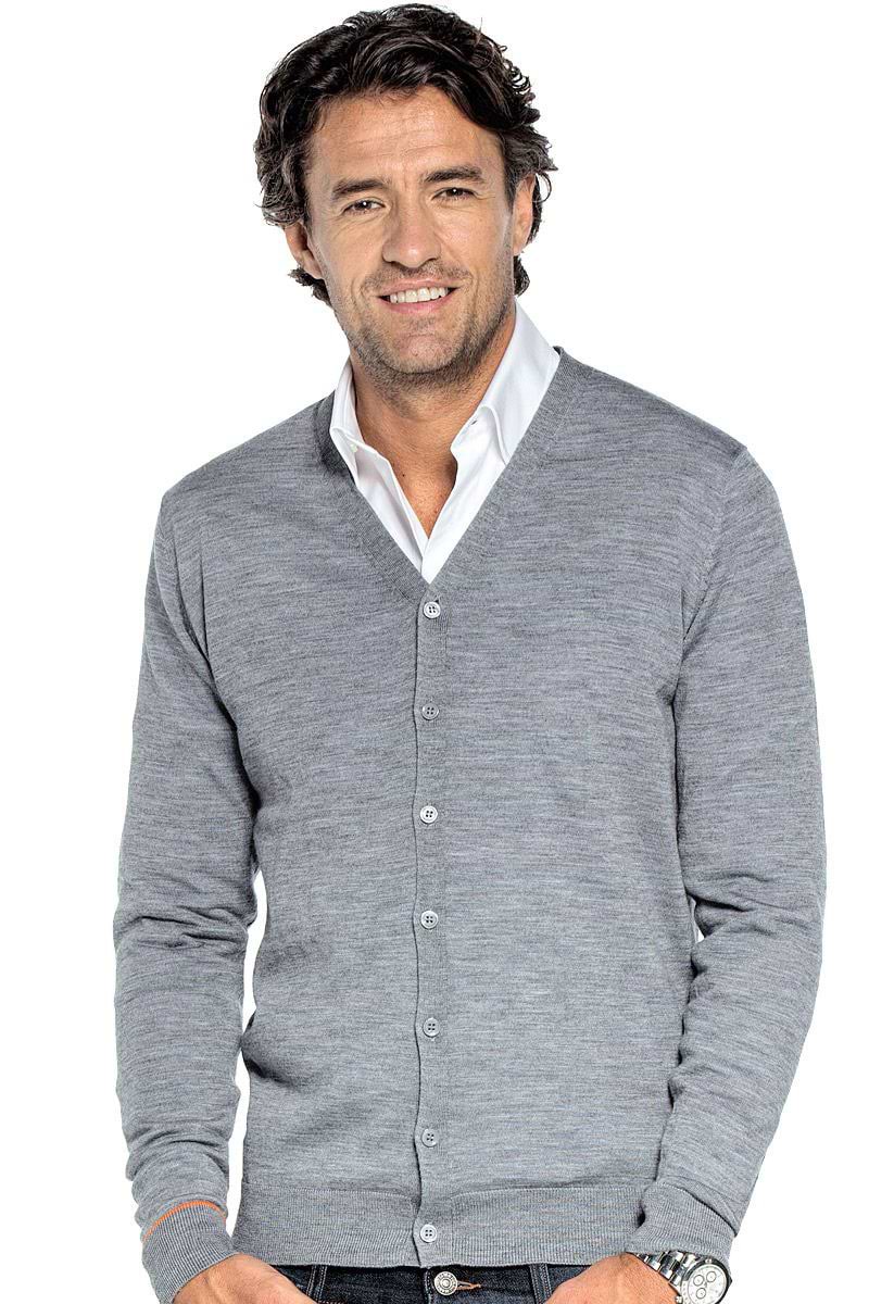 Vest voor mannen gemaakt van merinowol in het Grijs