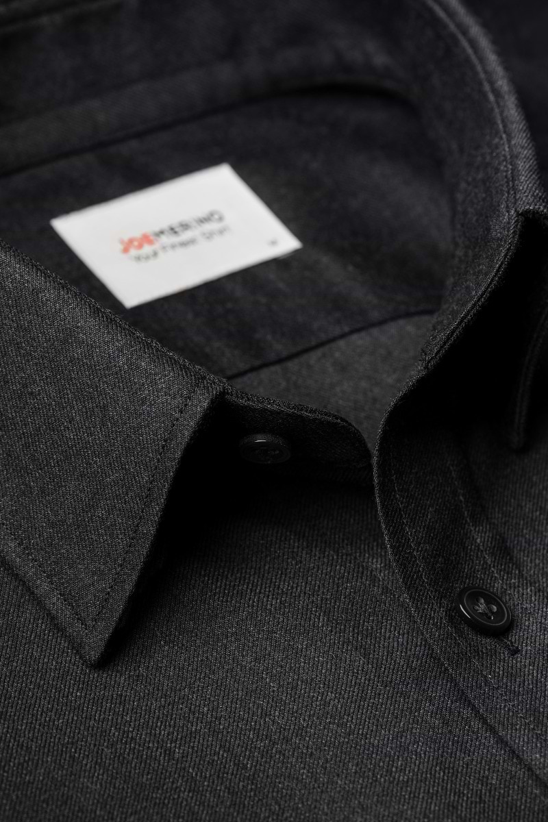 Brushed Woven Shirt Antracite Grey