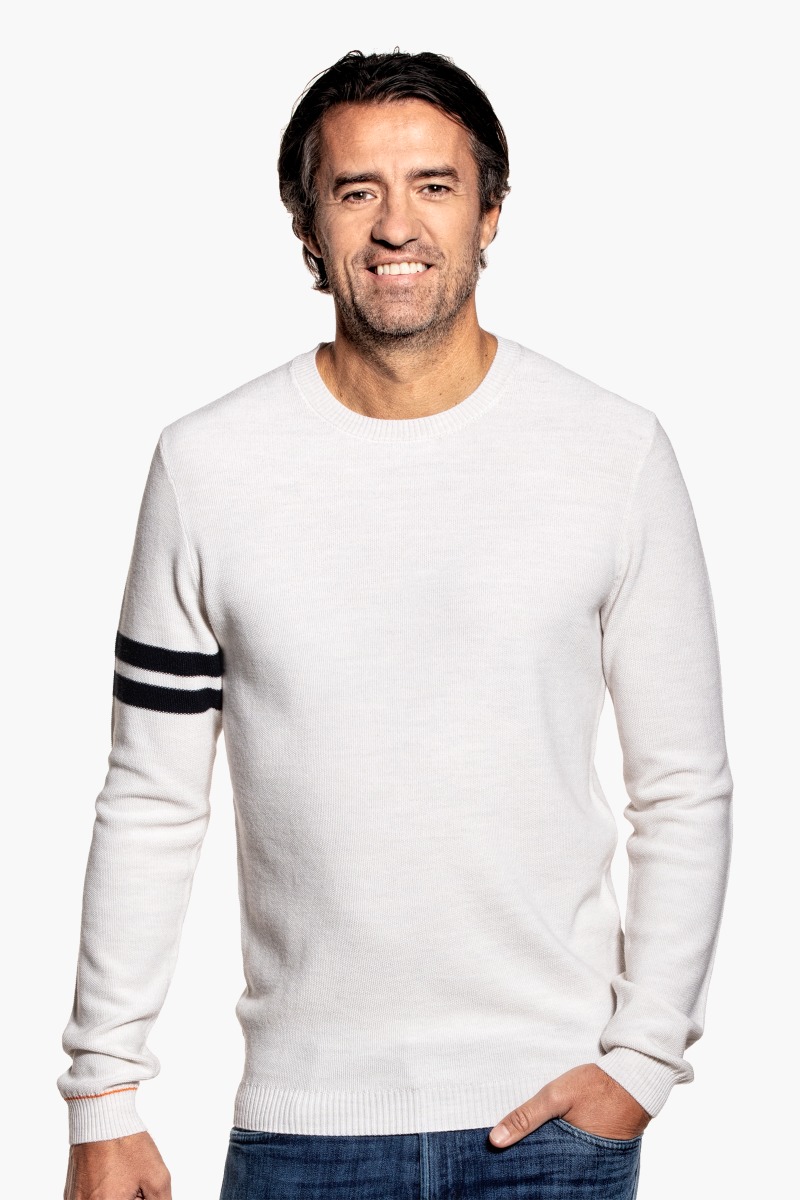 Bee Striped Sleeve Wool White