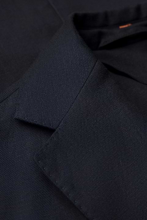 Wool Linen Blazer Deep Navy - Base Image