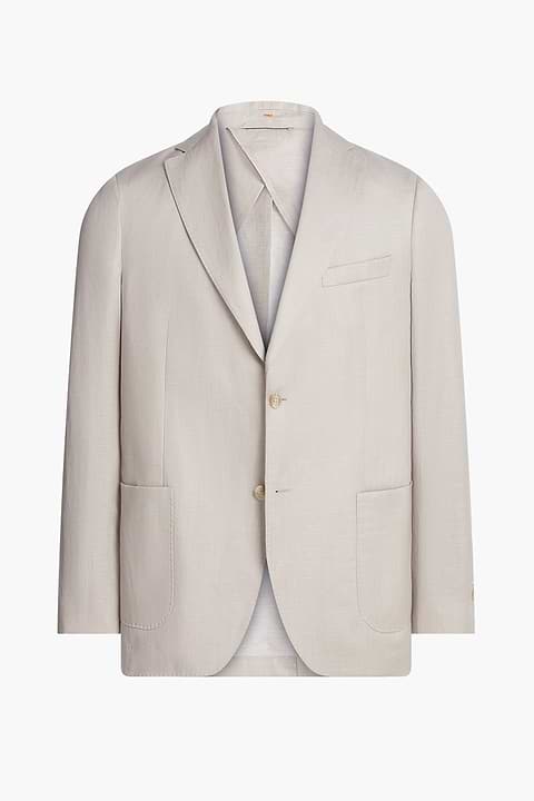 Wool Linen Blazer Light Beige - Base Image