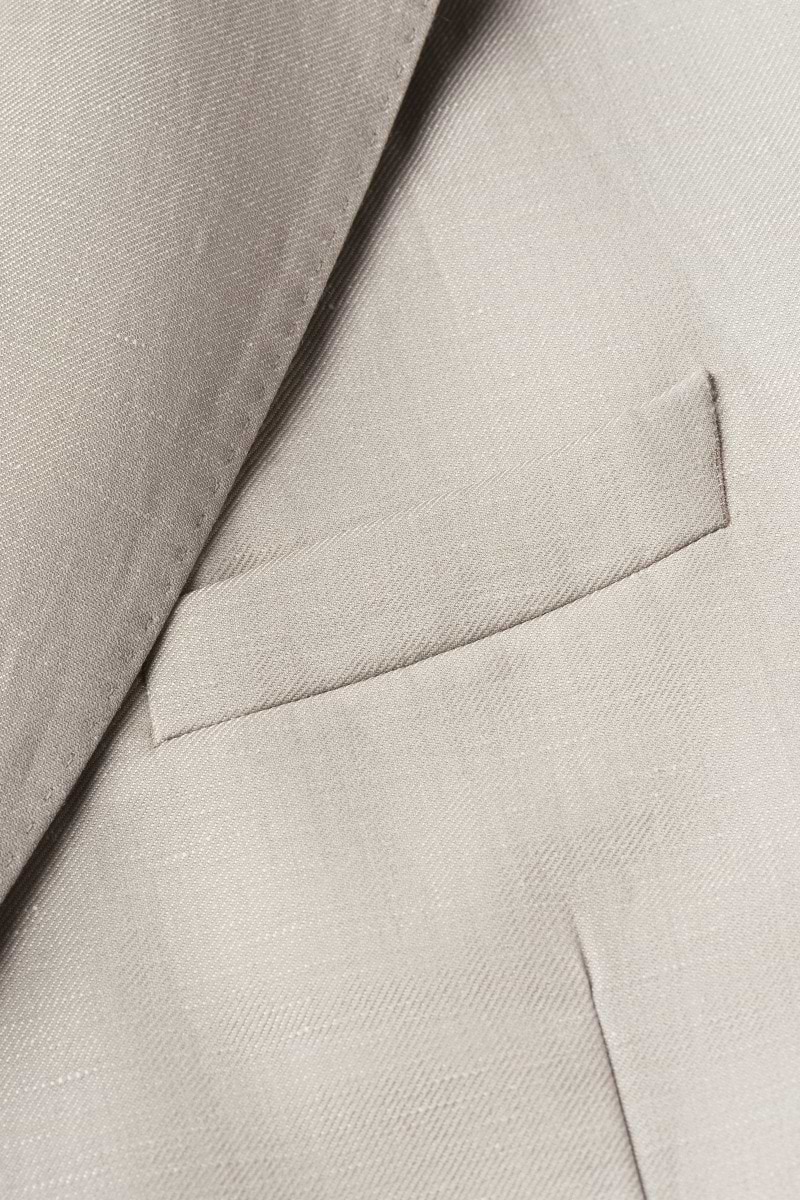 Wool Linen Blazer Light Beige
