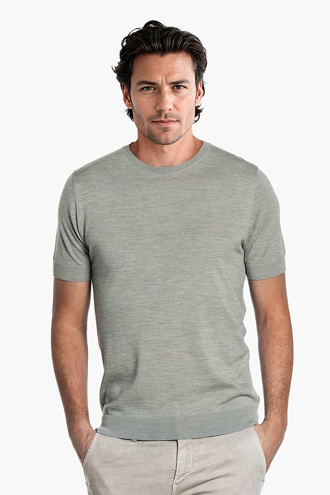 Blue Label Crew Short Sleeve Hazy Green - Base Image