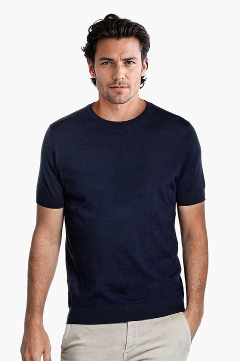 Blue Label Crew Short Sleeve Navy Blue - Base Image