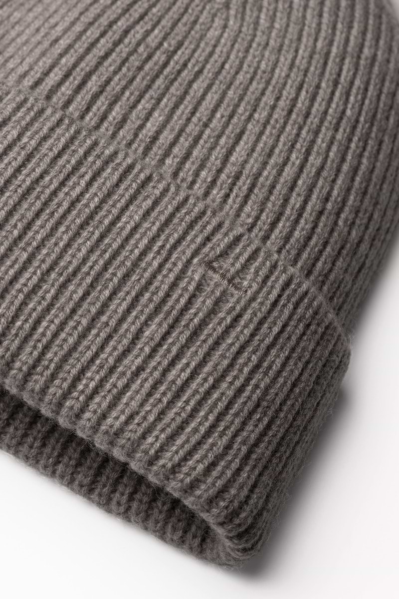 Blue Label Merino Cashmere Beanie Brown Grey - Base Image