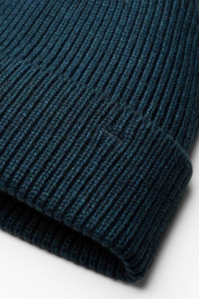 Blue Label Merino Cashmere Beanie Dark Petrol - Base Image