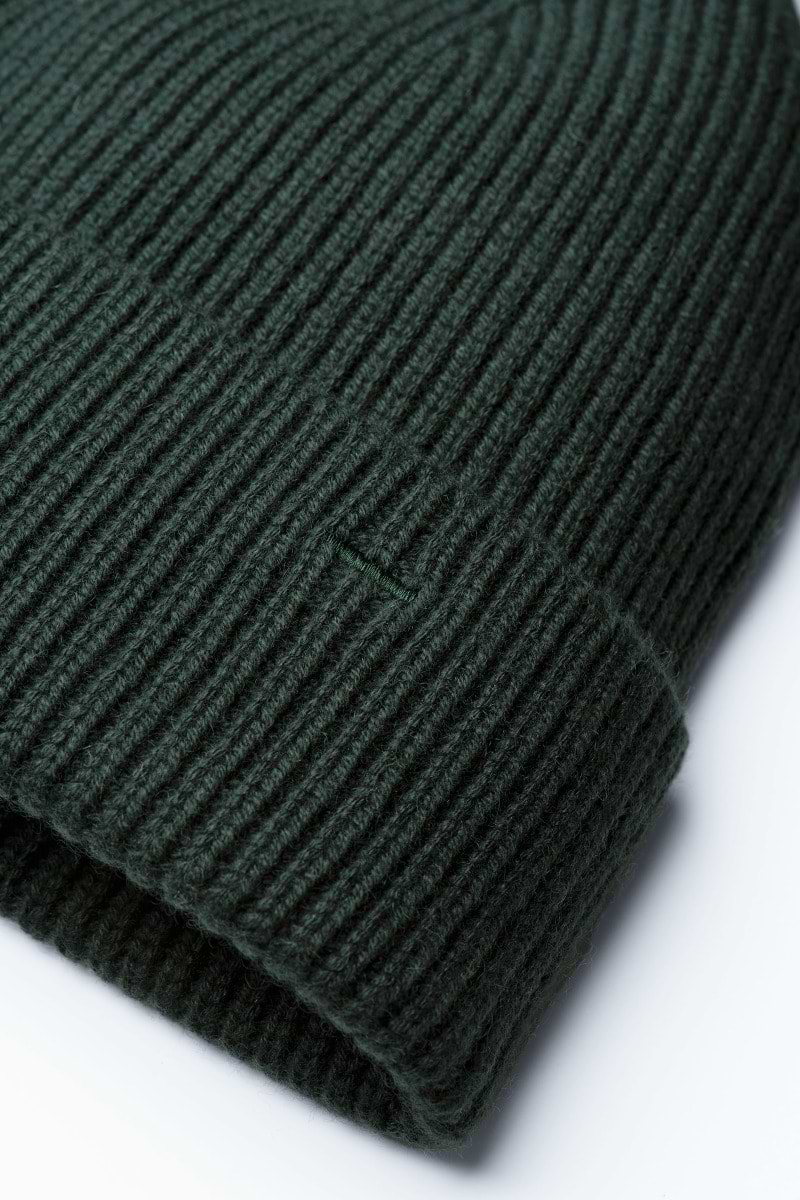 Blue Label Merino Cashmere Beanie Deep Green
