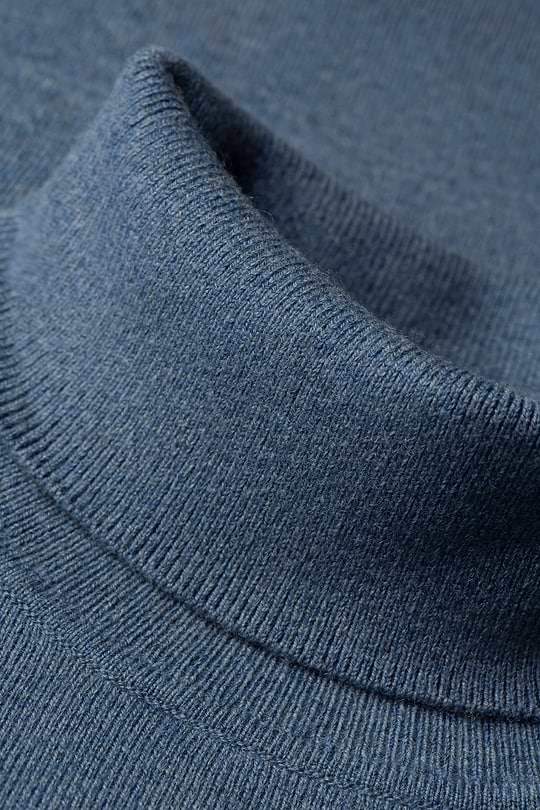 Blue Label Merino Cashmere Col Mid Blue - Base Image
