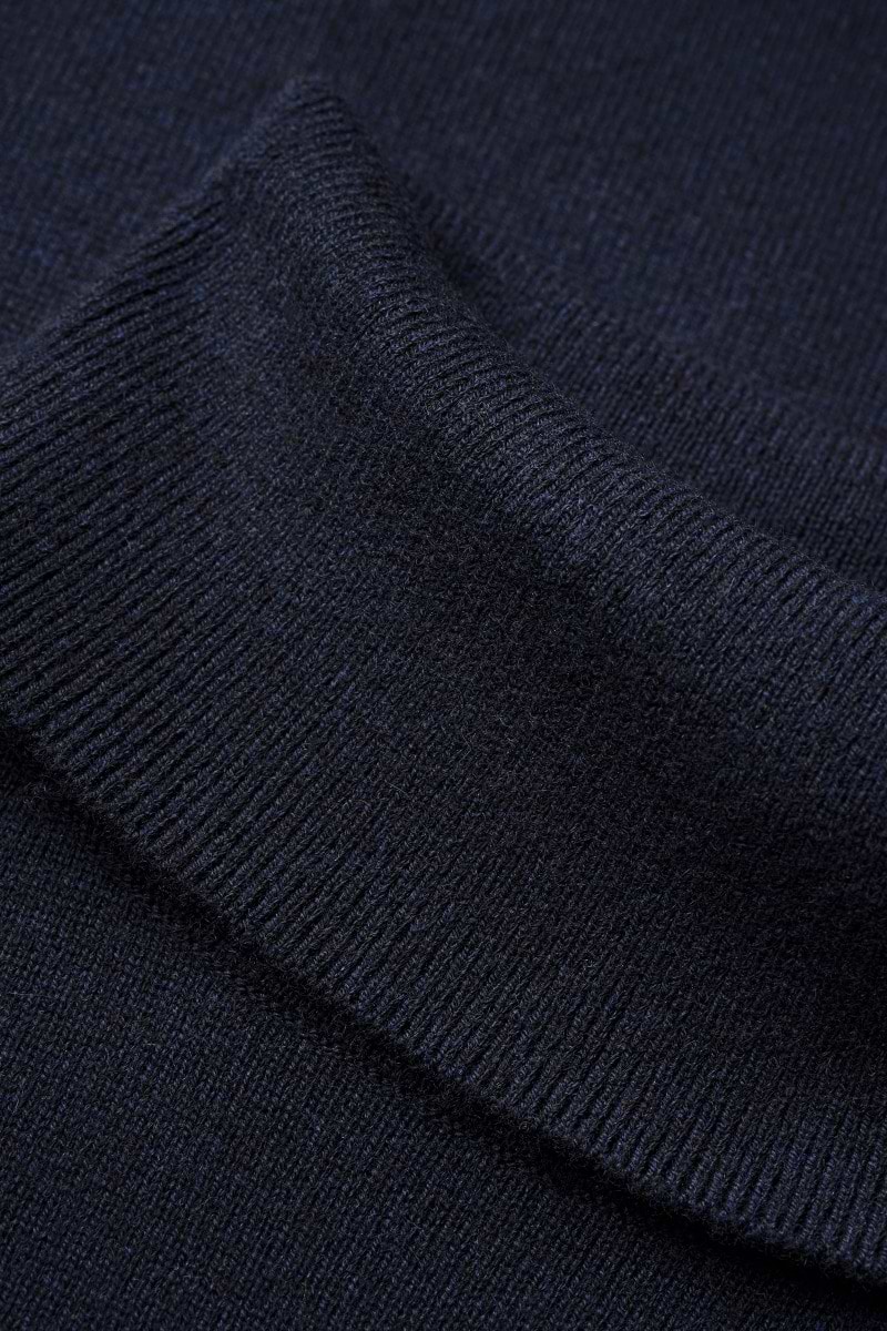 Blue Label Merino Cashmere Col Navy Blue