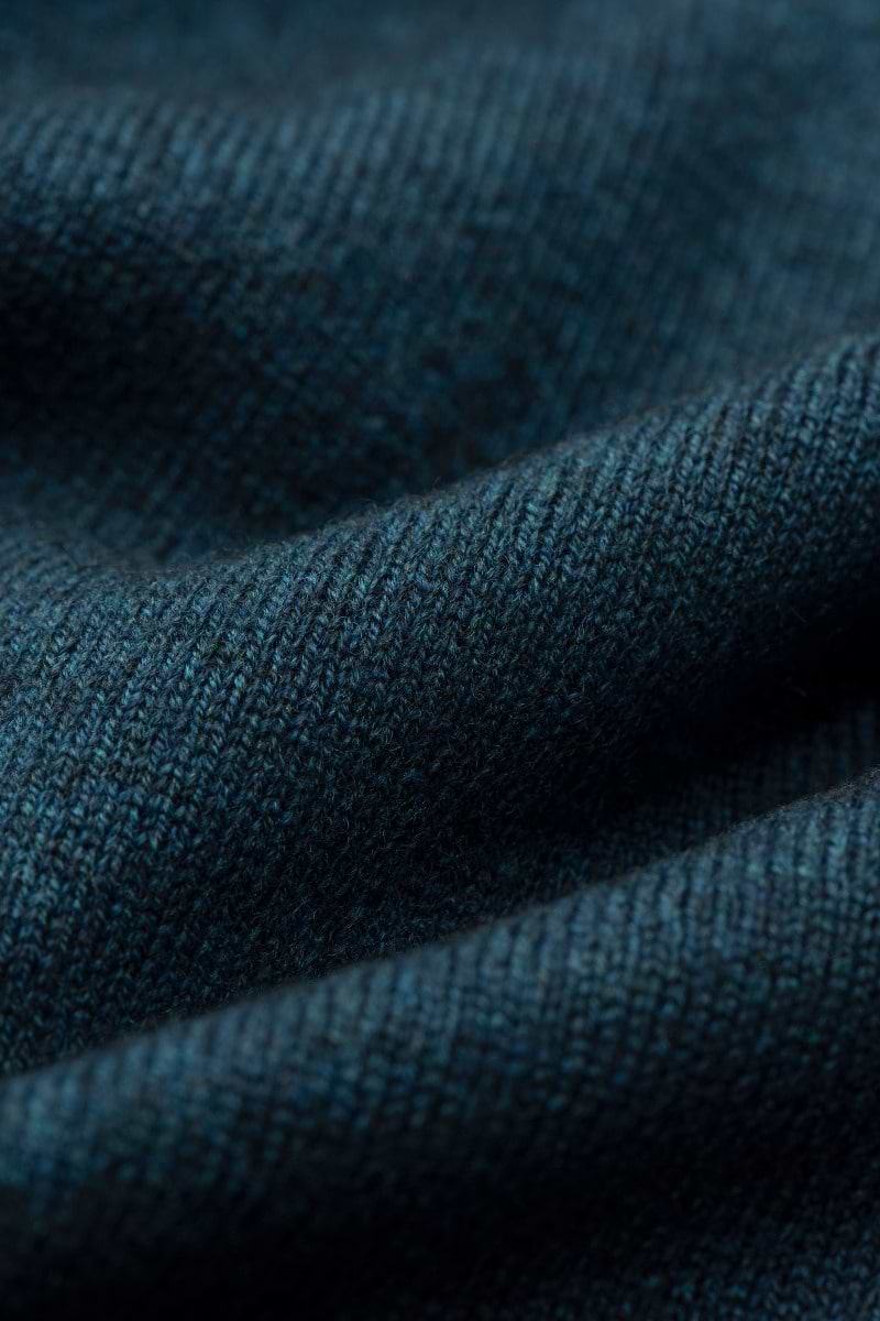 Blue Label Merino Cashmere V-Neck Dark Petrol