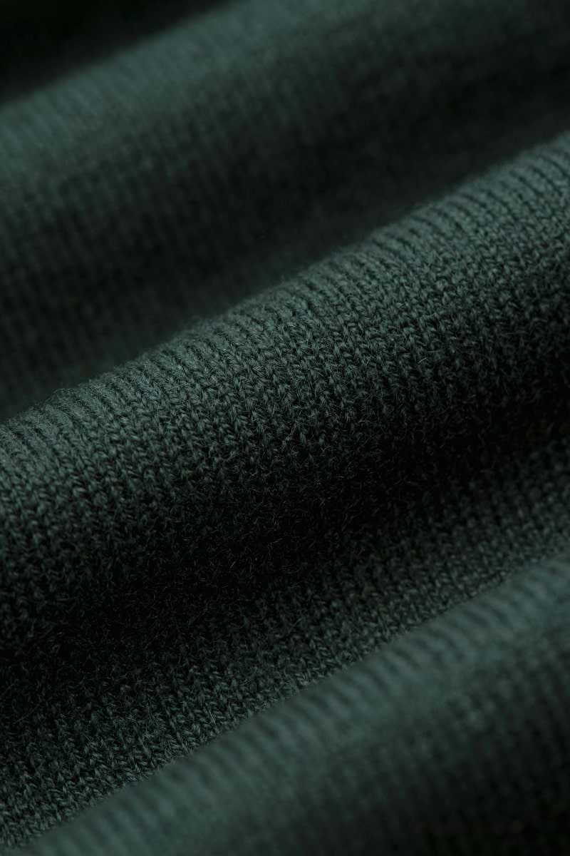 Blue Label Merino Cashmere Polo Long Sleeve Deep Green - Hover