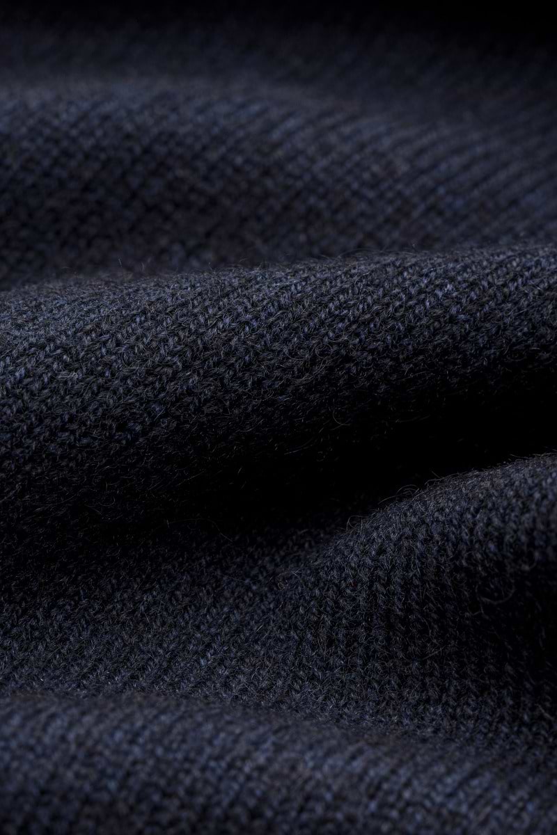 Blue Label Merino Cashmere Zip Navy Blue - Hover