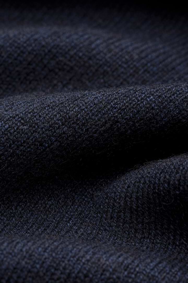Blue Label Merino Cashmere Col Navy Blue - Base Image