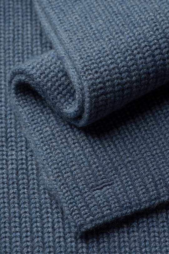 Blue Label Merino Cashmere Scarf Mid Blue - Base Image