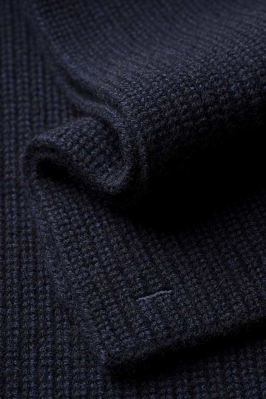 Blue Label Merino Cashmere Scarf Navy Blue - Base Image