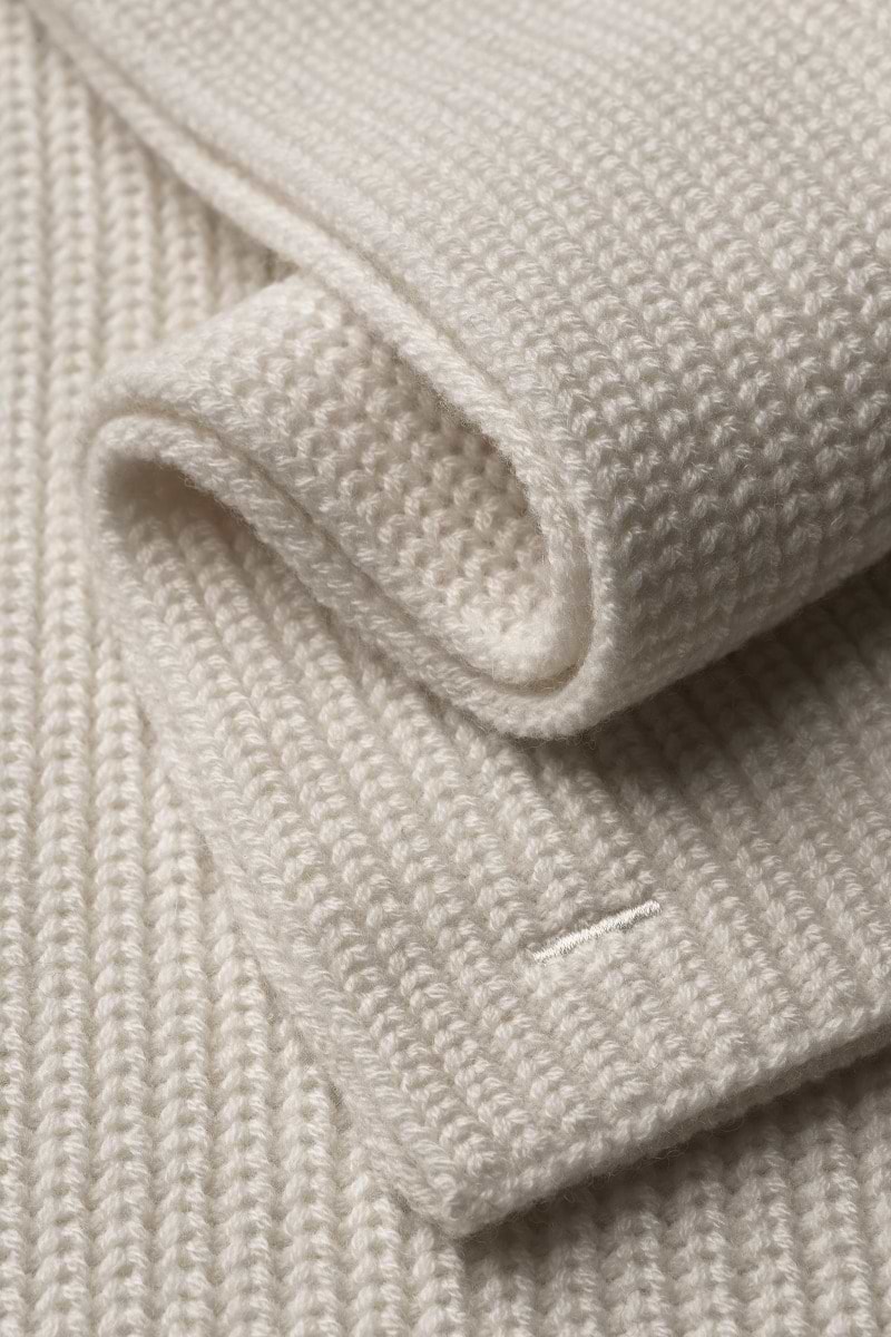 Blue Label Merino Cashmere Scarf Wool White