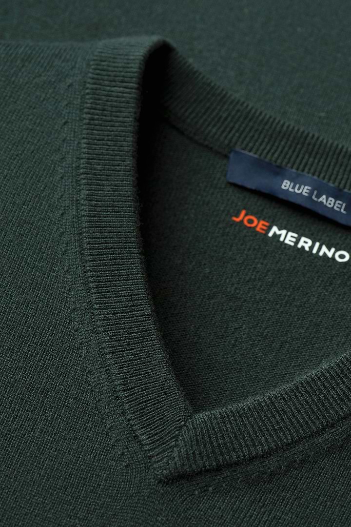 Blue Label Merino Cashmere V-Neck Deep Green - Base Image