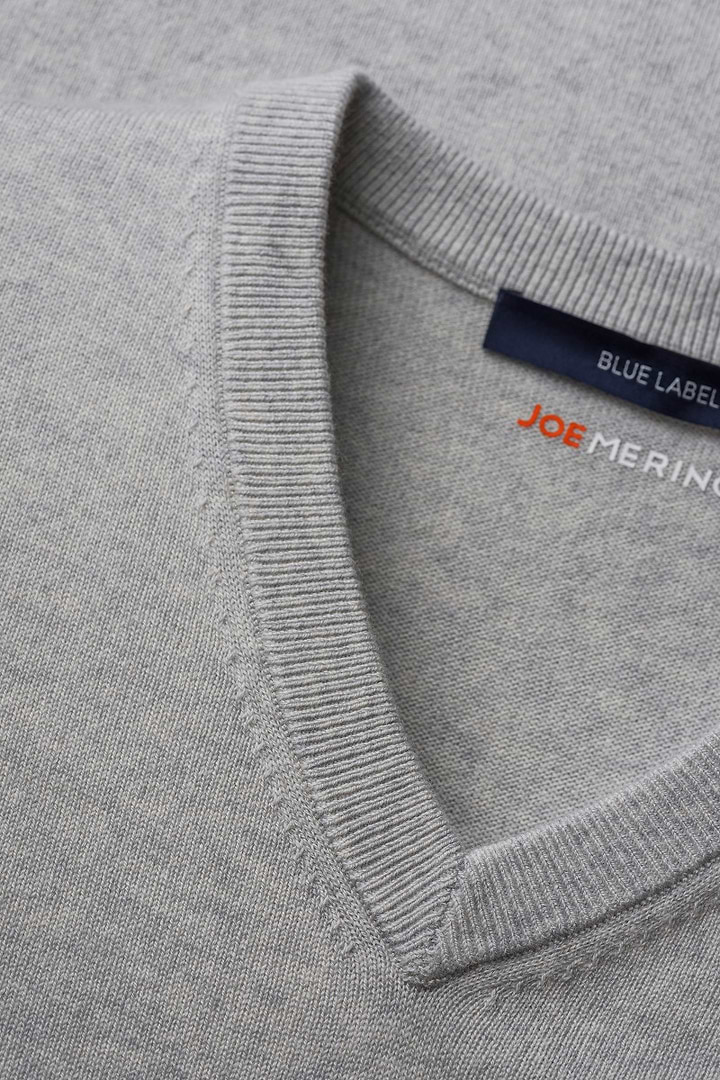 Blue Label Merino Cashmere V-Neck Light Grey - Base Image