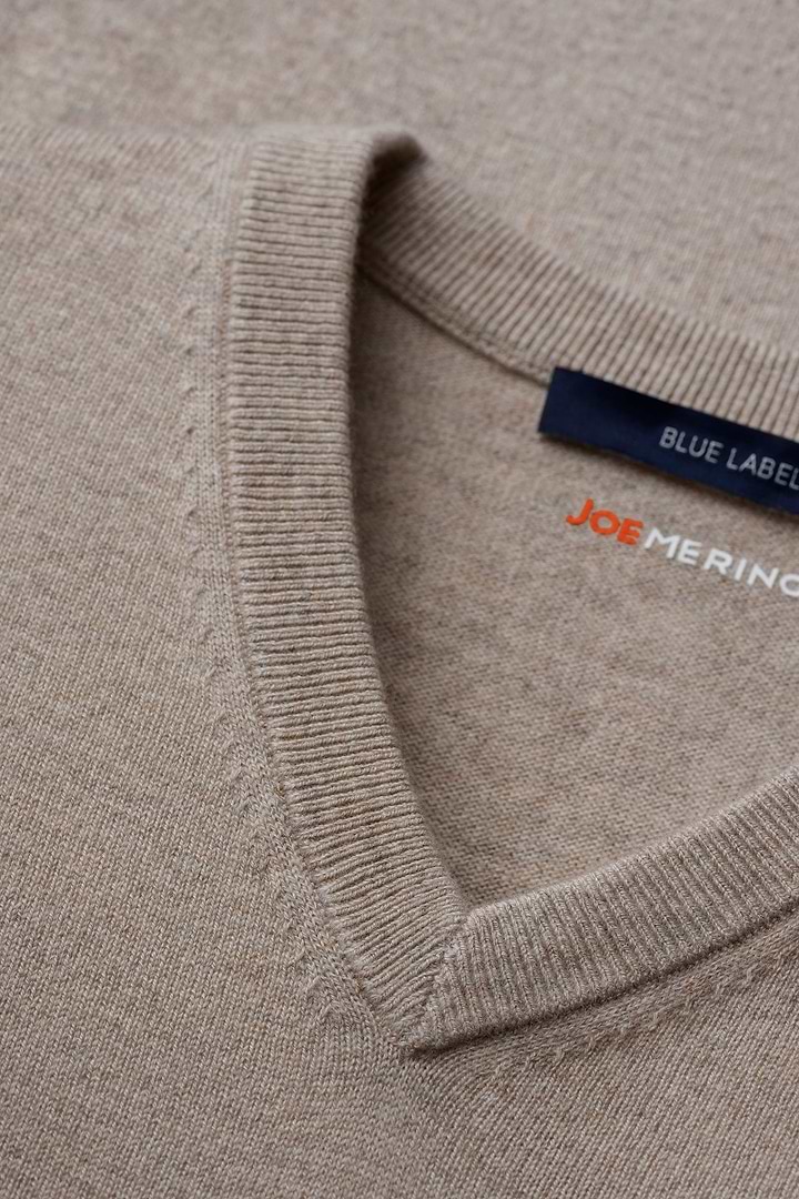 Blue Label Merino Cashmere V-Neck Sand Beige - Base Image