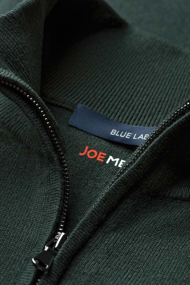 Blue Label Merino Cashmere Zip Deep Green - Base Image