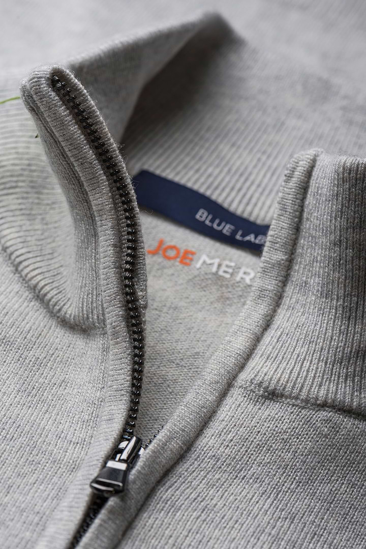 Blue Label Merino Cashmere Zip Light Grey - Base Image