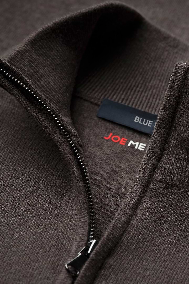Blue Label Merino Cashmere Zip Oak Brown - Base Image
