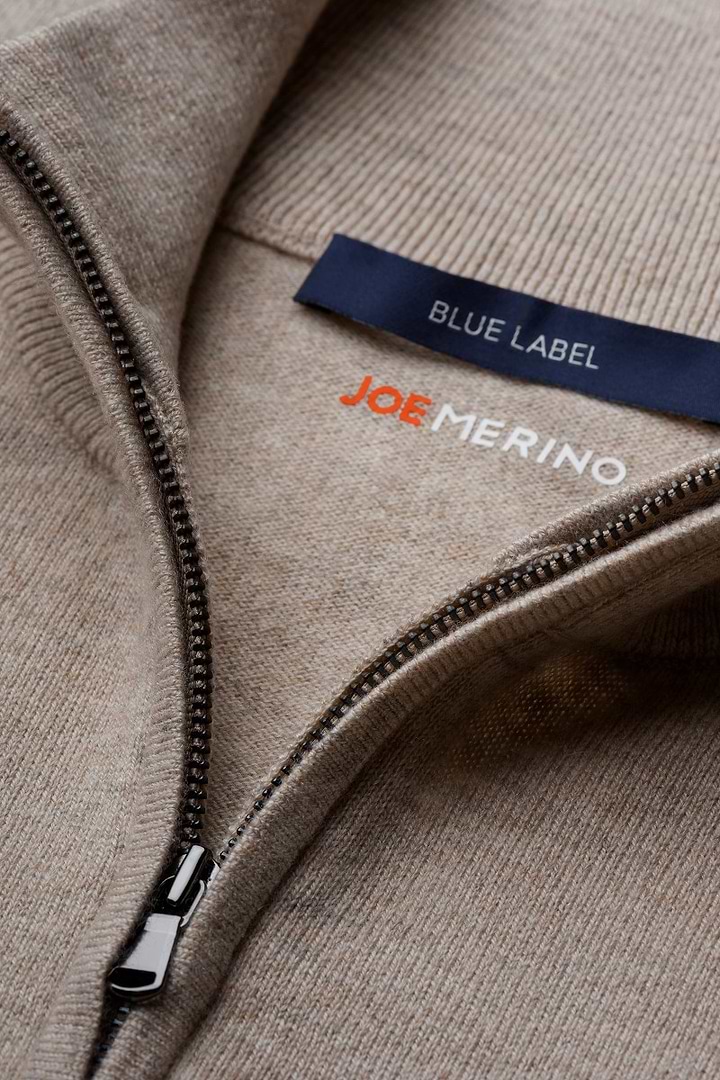Blue Label Merino Cashmere Zip Sand Beige - Base Image