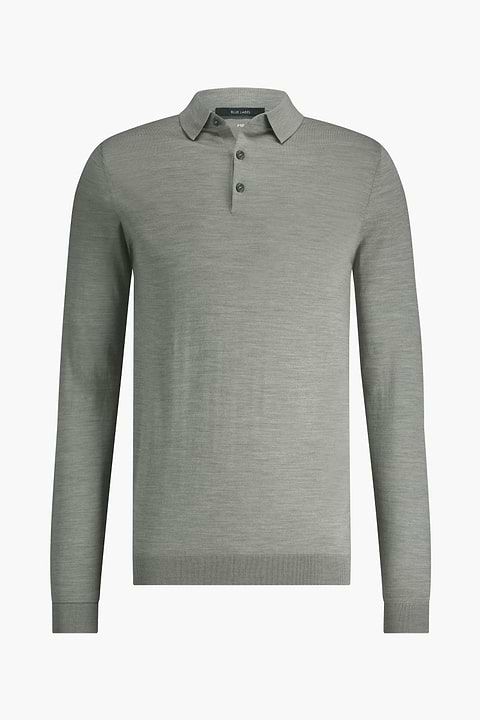 Blue Label Polo Buttons Long Sleeve Hazy Green - Base Image