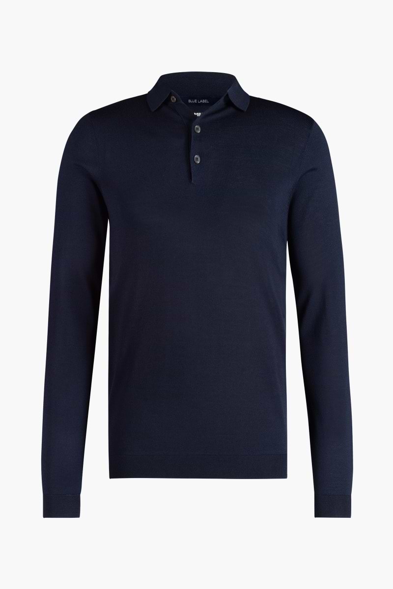 Blue Label Polo Buttons Long Sleeve Navy Blue