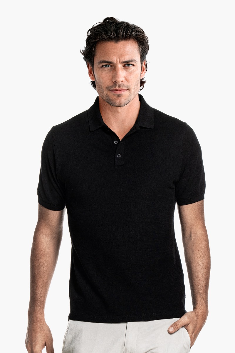 Blue Label Polo Pique Deep Black