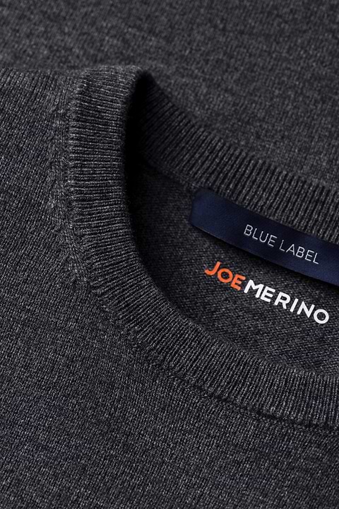 Blue Label Merino Cashmere Crew Antra Grey - Base Image