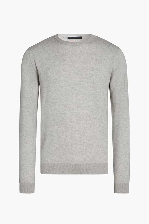 Blue Label Merino Cashmere Crew Light Grey - Base Image