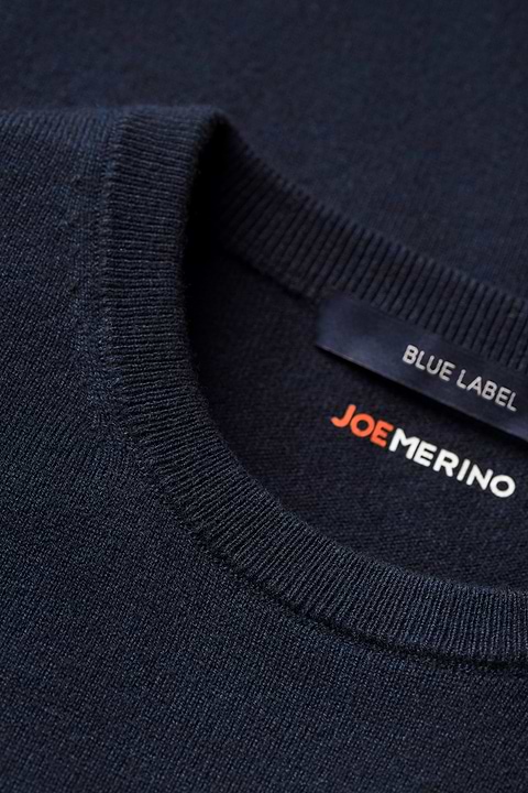 Blue Label Merino Cashmere Crew Navy Blue - Base Image