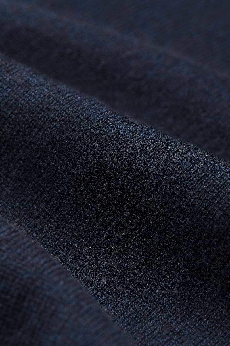 Blue Label Merino Cashmere Crew Navy Blue - Hover