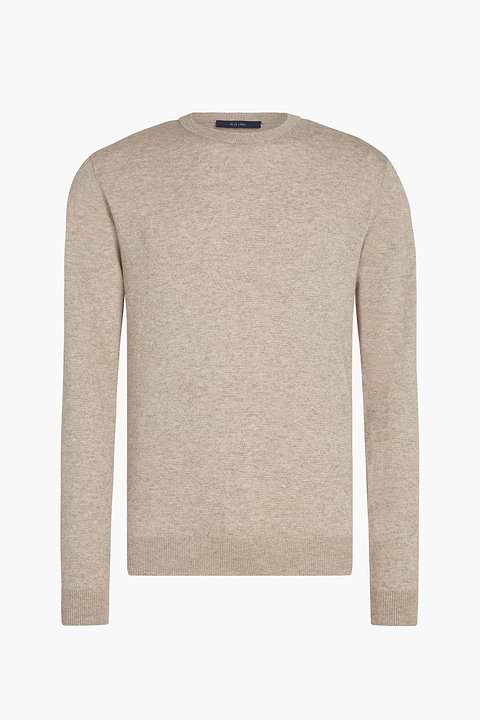 Blue Label Merino Cashmere Crew Sand Beige - Base Image