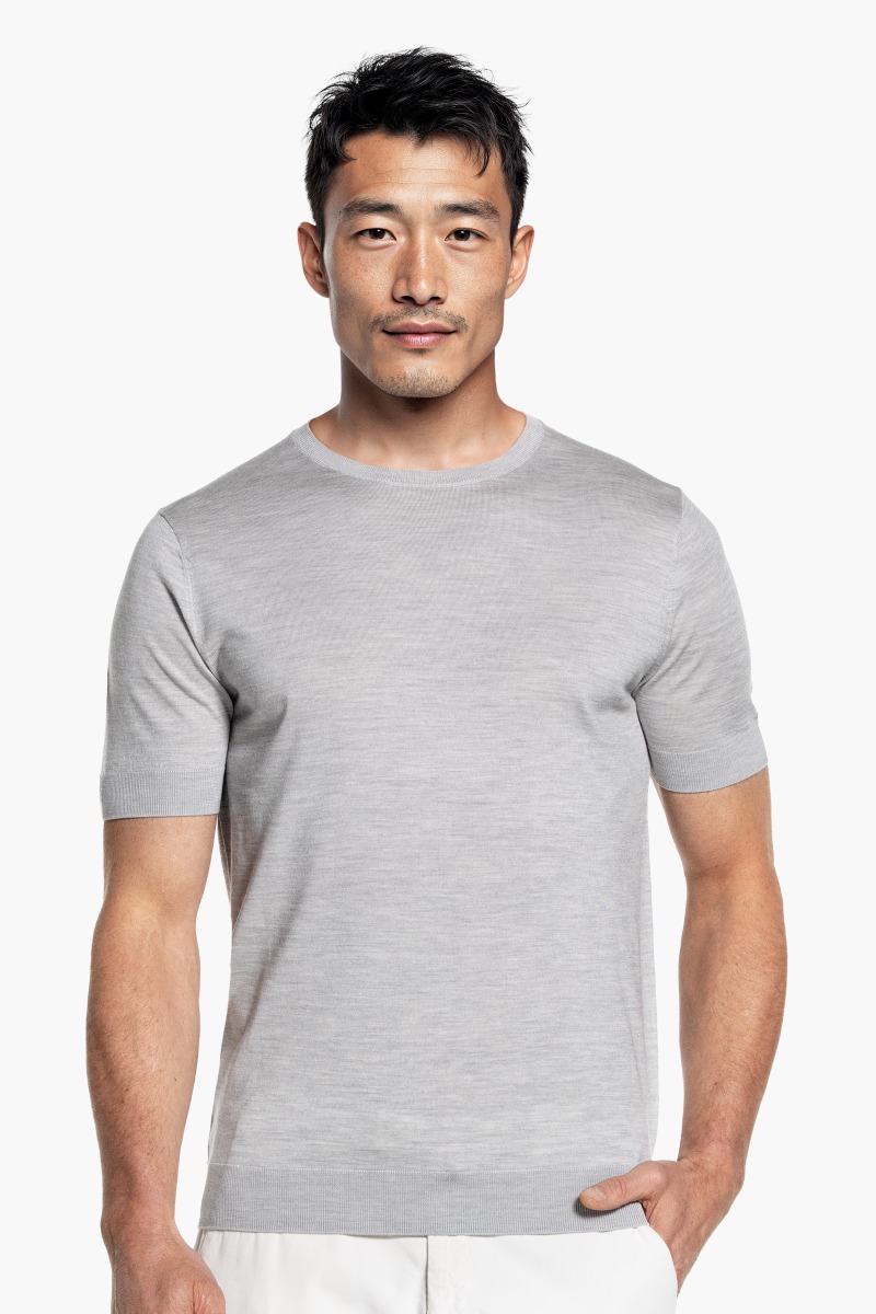 Blue Label Crew Short Sleeve Limestone Grey