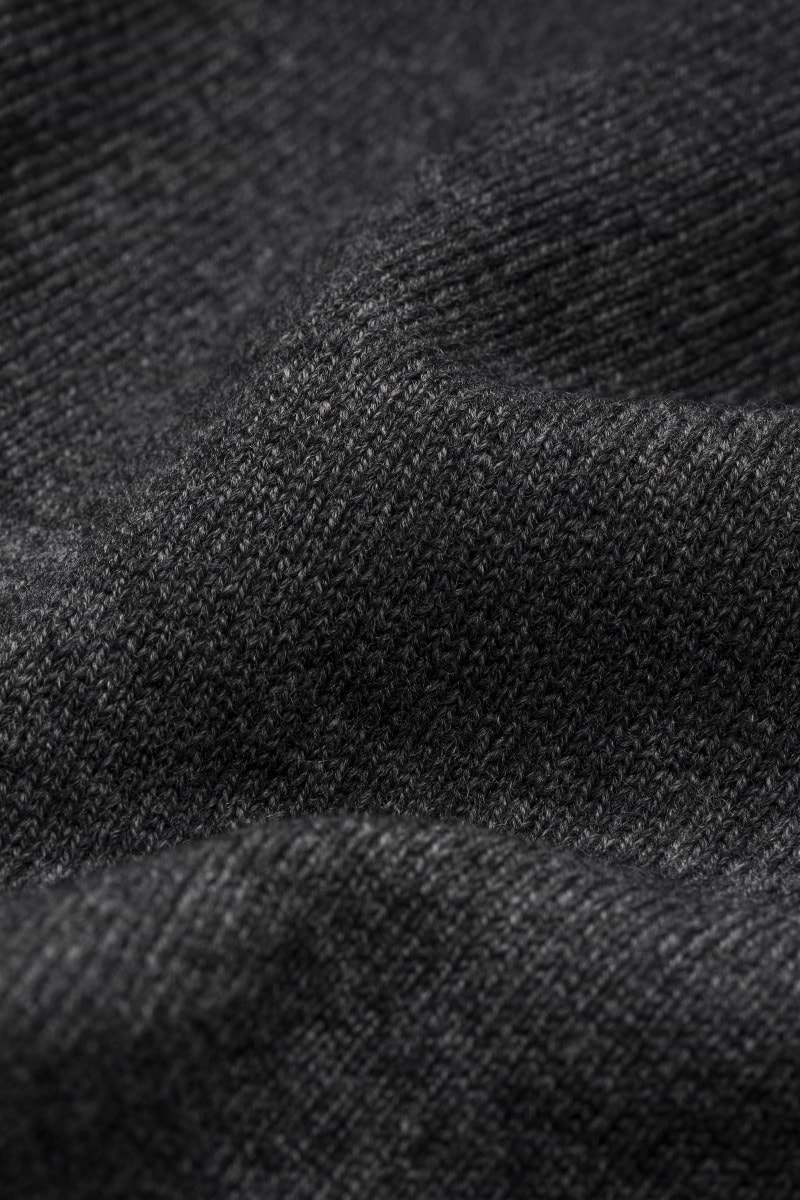 Blue Label Merino Cashmere Polo Long Sleeve Antra Grey - Hover
