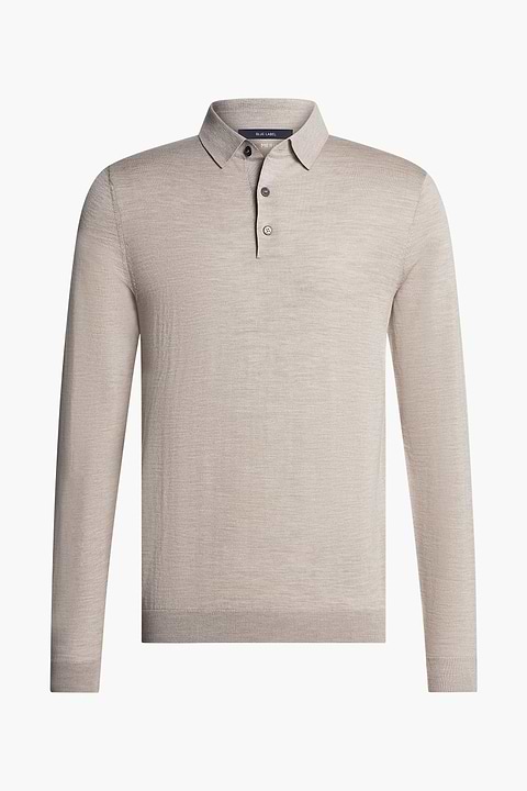 Blue Label Polo Buttons Long Sleeve Limestone Beige - Base Image
